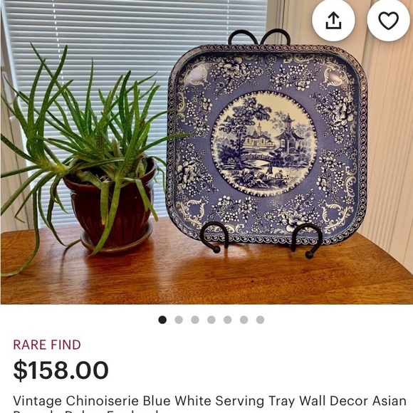 Vintage Daher Blue and White Decorative Plate - Picture 4 of 4